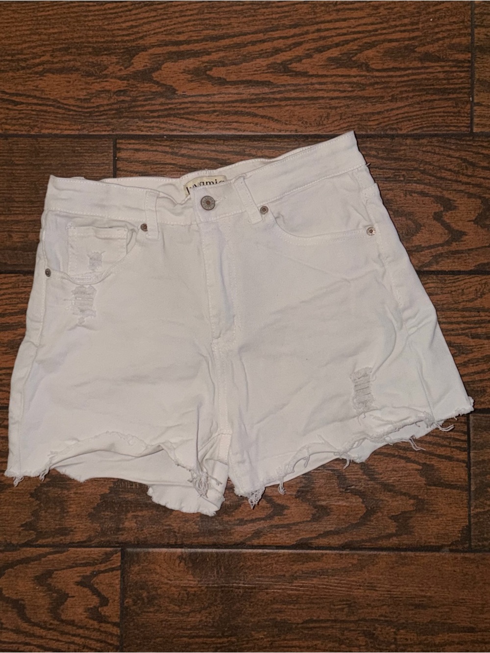 Women's White Distressed Denim Cutoff Shorts
